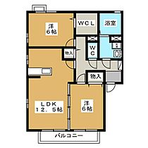 リジェール風間　Ａ棟 202 ｜ 長野県長野市大字稲葉（賃貸アパート2LDK・2階・62.10㎡） その2