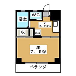 上松ハイツ 1Kの間取図画像