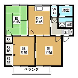 ランズエンド 3DKの間取図画像