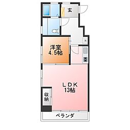 メゾン桜枝町 1LDKの間取図画像