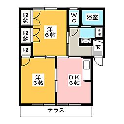 サンロード小山B 2Kの間取図画像