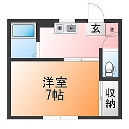 チェリーハイツ 1Kの間取図画像