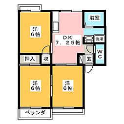 タウニイ稲葉NW 3DKの間取図画像
