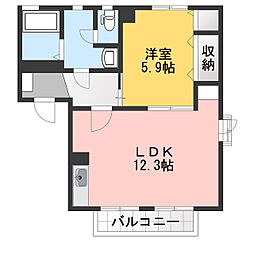 フレッシュタウンN.G3 1LDKの間取図画像
