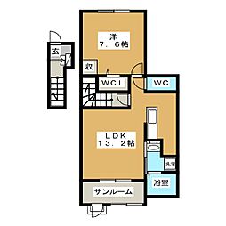 サニーレジデンス 1LDKの間取図画像
