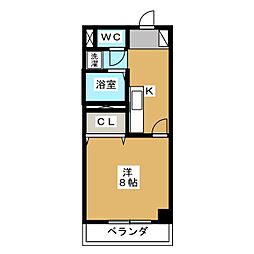 アパルト長野 1Kの間取図画像