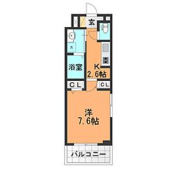 sumikawa 1Kの間取図画像