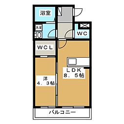 SkyWingCoat 1LDKの間取図画像