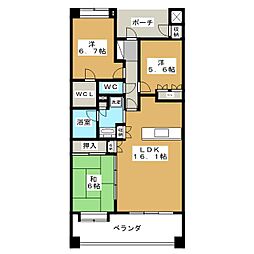 ローヤルシティ長野 3LDKの間取図画像