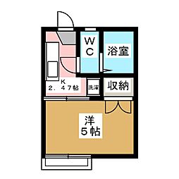 フォーブル東和 1Kの間取図画像