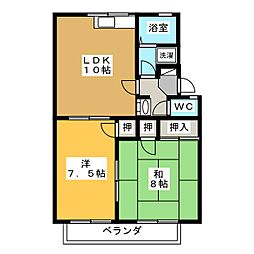 メゾンリポーズA 2LDKの間取図画像