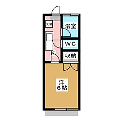 ブルーハイツ 1Kの間取図画像