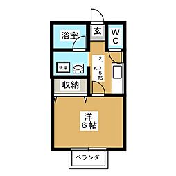 ビレッジエリカ 1Kの間取図画像