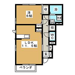 トミユウ・ウチガワラ 1LDKの間取図画像