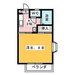 ザ・グリーンフラッツN 1Kの間取図画像