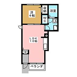 ジェルメ1 1LDKの間取図画像