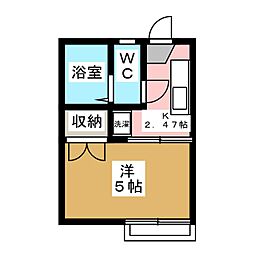 フォーブル東和 1Kの間取図画像