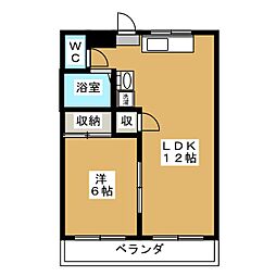 コーポひまわり 1LDKの間取図画像