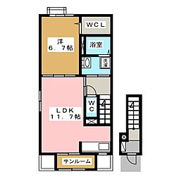 ブライトレジデンスA 1LDKの間取図画像