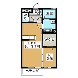 カサ・デ・サチ2 1LDKの間取図画像