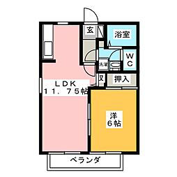 プレミアムF 1LDKの間取図画像
