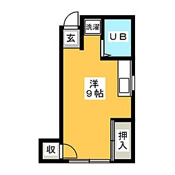 チェリーハイツ ワンルームの間取図画像