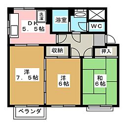 さかべいハイツ 3DKの間取図画像