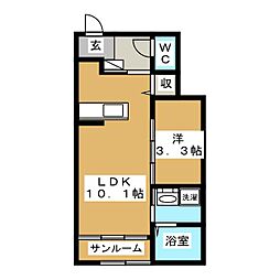 グランカーサ 1LDKの間取図画像