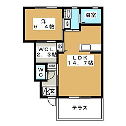 サンハイム倉澤 1LDKの間取図画像