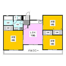 S-1 3LDKの間取図画像