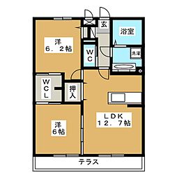 ラ・メゾンブリエ 2LDKの間取図画像