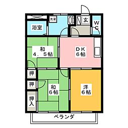 エクセル・K 3DKの間取図画像