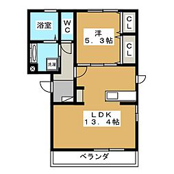 ペルソワール高田 1LDKの間取図画像