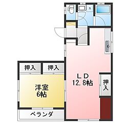 グリーンコーポラス青木島東棟 1LDKの間取図画像