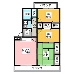 コンフォート北澤 3LDKの間取図画像