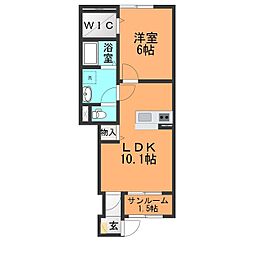 ファビオネスト駒沢 1LDKの間取図画像