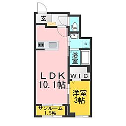 ア.ラ.モードB 1LDKの間取図画像
