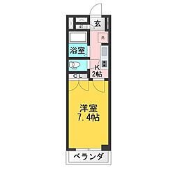 メゾン栗田 1Kの間取図画像