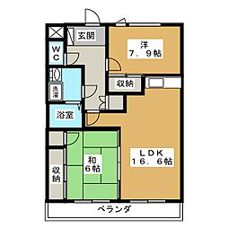 メゾンドール吉栄 2LDKの間取図画像