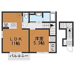 メーラペスカ 1LDKの間取図画像
