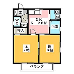 ウエストサイド 2Kの間取図画像