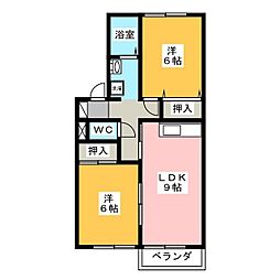 エスポワール・高山 2LDKの間取図画像