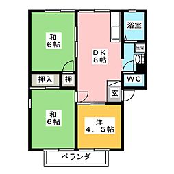 サンシティ中御所 3DKの間取図画像