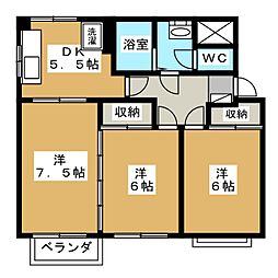 さかべいハイツ 3DKの間取図画像