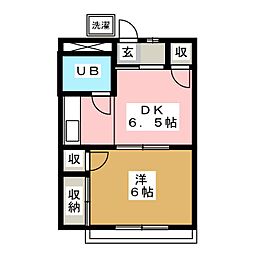 丸勝コーポ 1DKの間取図画像