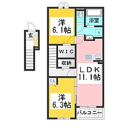 グラン・クオーツ 2LDKの間取図画像