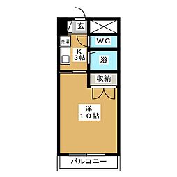 リバーシティー中御所 1Kの間取図画像