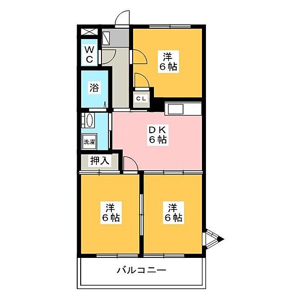 Surplus Le nord B 201｜長野県松本市大字里山辺(賃貸マンション3DK・2階・54.65㎡)の写真 その2