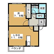 カルム　コンジェD 202 ｜ 長野県松本市筑摩１丁目（賃貸アパート1LDK・2階・45.45㎡） その2