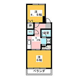 コーポタナカ 2Kの間取図画像